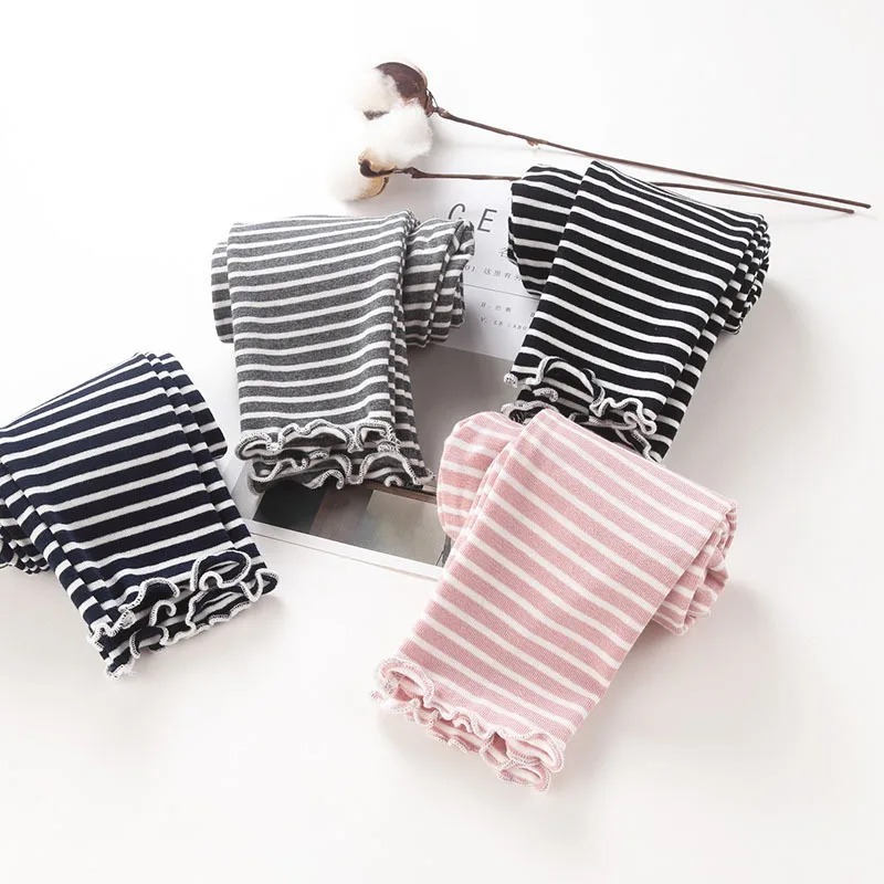 Леггинсы для девочек; коллекция года; сезон осень-зима; детская одежда; универсальные эластичные леггинсы в полоску для малышей; длинные штаны