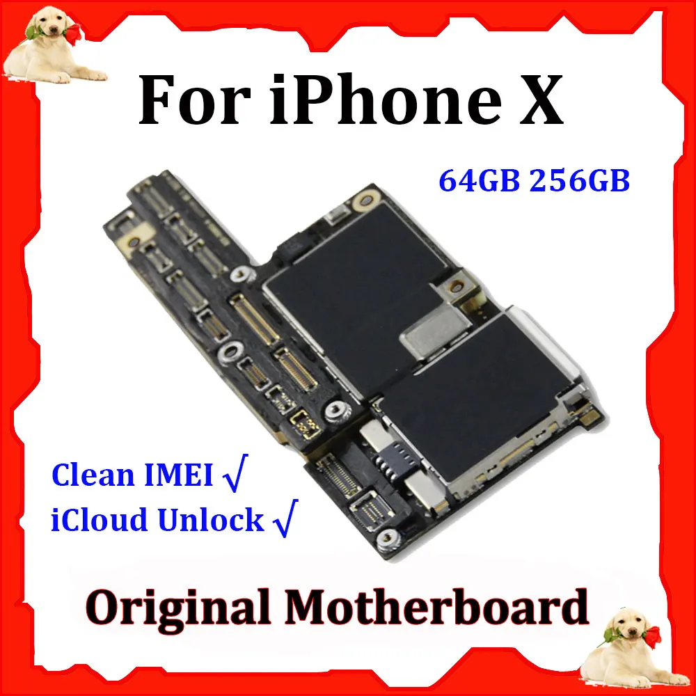 

Original Motherboard For iPhone X iCloud Unlocked NO Face ID iOS Installed Updated Logic Board 64GB 256GB Clean iCloud Mainboard