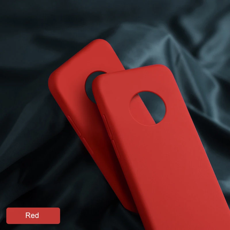 Red Arvin Официальный чехол для Oneplus 7T Pro Чехол Жидкий Силикон Мягкая микрофибра подкладка детская кожа сенсорный чехол для Oneplus 7T Funda - Color: Red