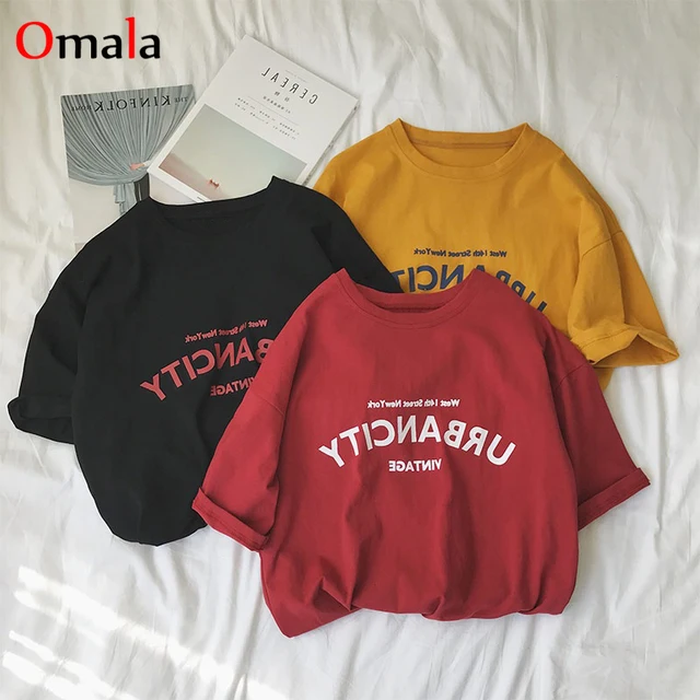US $5.92 women shirts 2020 summer casual letter printed t shirt harajuku ulzzang short sleeve O-neck basic t