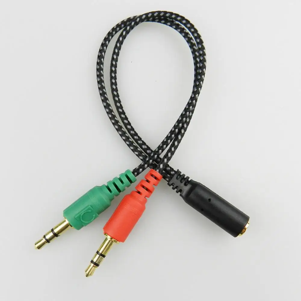 100pcs High quality 3 5mm Y Splitter 2 Jack Male To 1 Female Headphone Mic Audio Adapter Cable
