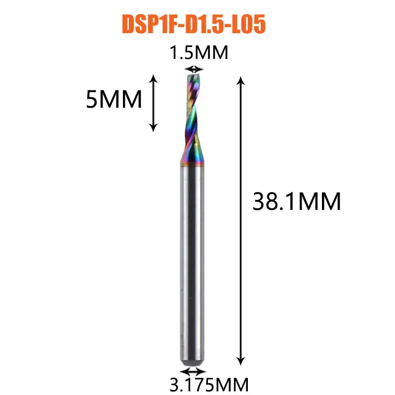 1pc AAAAA Single Flute Carbide Spiral End Mill 3.175,4,5,6mm Aluminum Milling Cutter Engraving Woodworking Acrylic DLC Coating image 15
