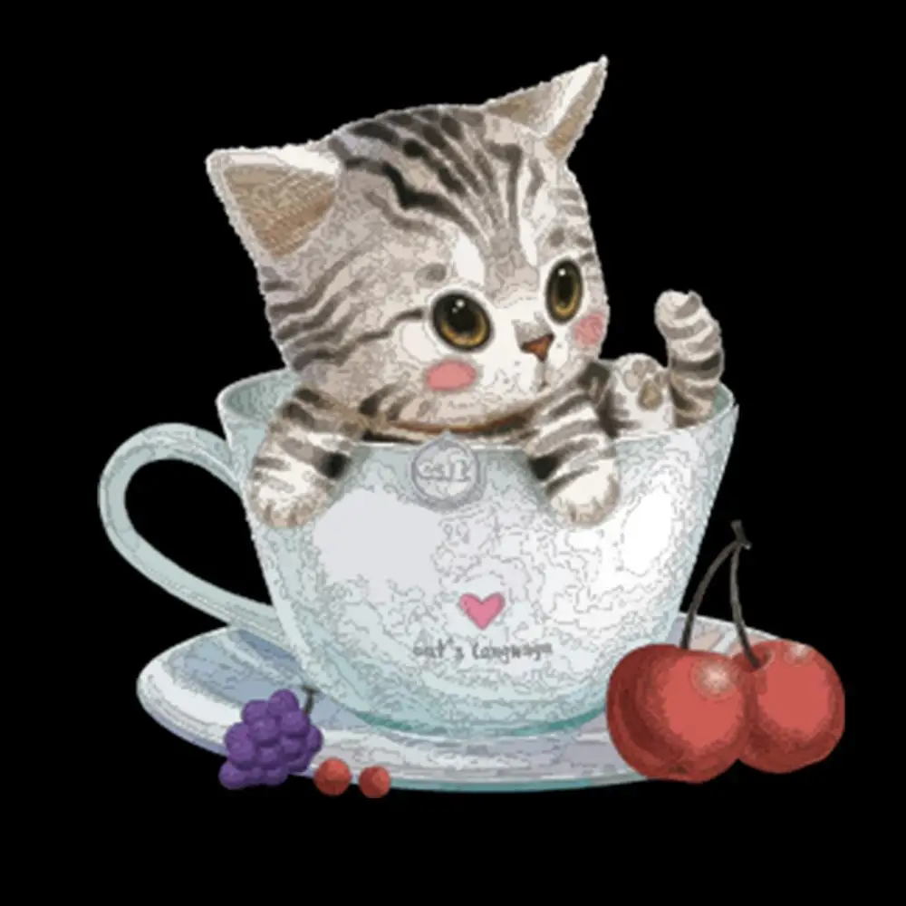 

Cat Iron On Patch DIY Heat Transfer Stickers Appliques Clothing Fabric T-Shirt