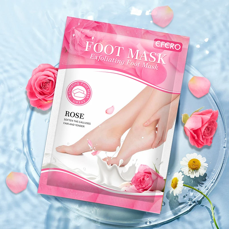 

2Pair Exfoliating Foot Mask Exfoliation for Feet Mask Skin Care Dead Skin Removal Socks for Pedicure Socks Peel Foot Rose Mask