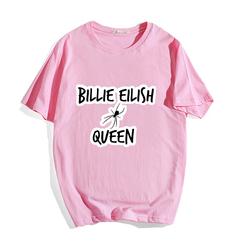 Женская/Мужская футболка в стиле Харадзюку, одноцветная, Billie eillow, короткий рукав, одежда унисекс, модная забавная футболка, летние хлопковые футболки