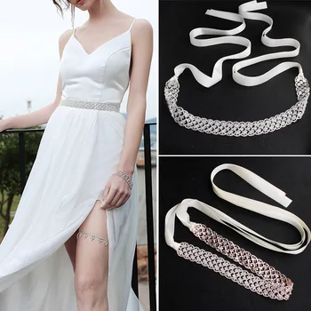 

Women's Rhinestones HandmadeBridal Bridal Dress Belt Rhinestone Wedding Metal Chain Girdle for Bride Bridesmaid Accessories J9
