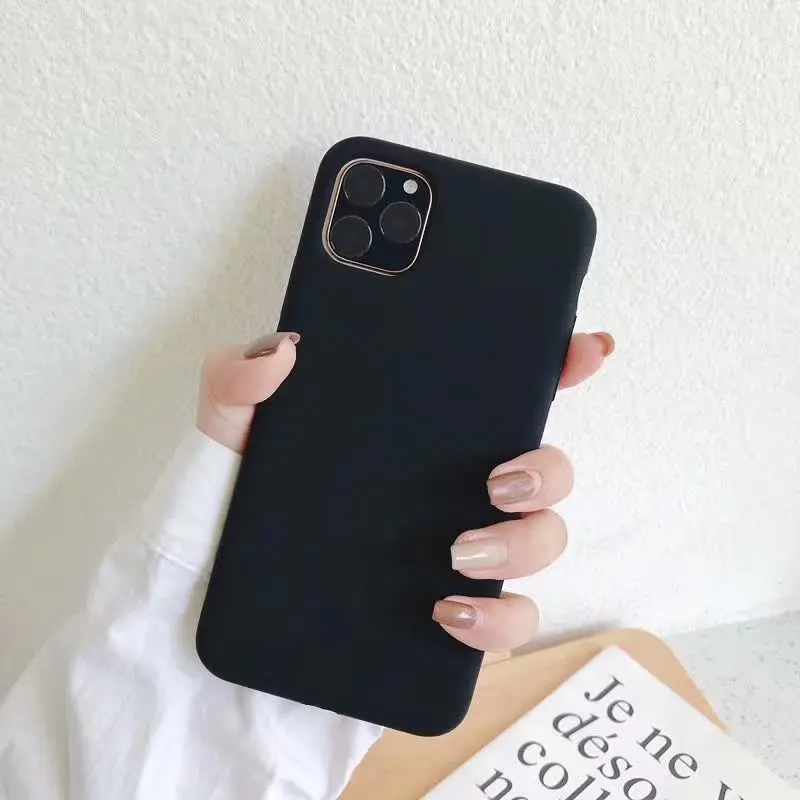Sealed Liquid silicone Phone Case For iPhone 11, 11 Pro Phone Case For iPhone 11 PRO Max 6.5 inch Phone Back Coque Cover Case - Цвет: Black