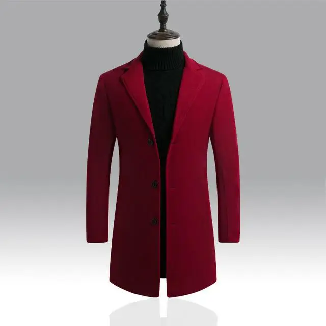 Новинка, зимние куртки, ветровка, пальто для мужчин, Осень-зима, теплая верхняя одежда, брендовые тонкие мужские пальто, повседневные куртки, Мужское пальто - Цвет: red
