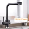 ROVOGO Filter Kitchen Faucet Cold and Hot Mixer Tap, Drinking Water Filter 3 way Sink Tap Mixer Crane Black Finished ► Photo 2/6