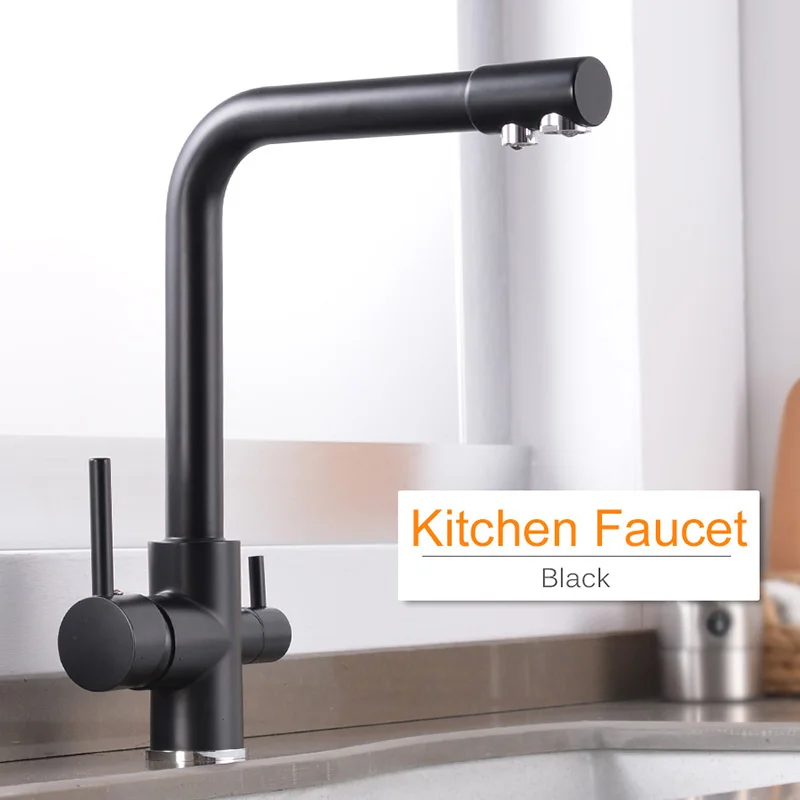  ROVOGO Filter Kitchen Faucet Cold and Hot Mixer Tap Drinking Water Filter 3 way Sink Tap Mixer Cran - 4000257893581