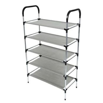 

Black Storage Shoe Rack Organizer Holder Assemble Shoes Shelf Hallway Cabinet Home Living Room Shoe Racks - 5 Layers