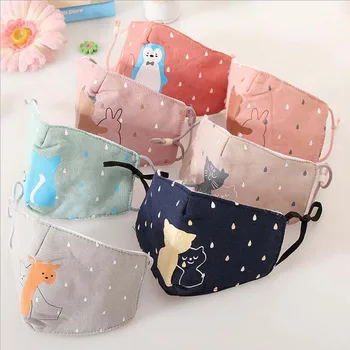 

Cartoon animals kids cotton mask cute Children mouth mask Cycling Wearing Windproof Anti-Dust Face Masks