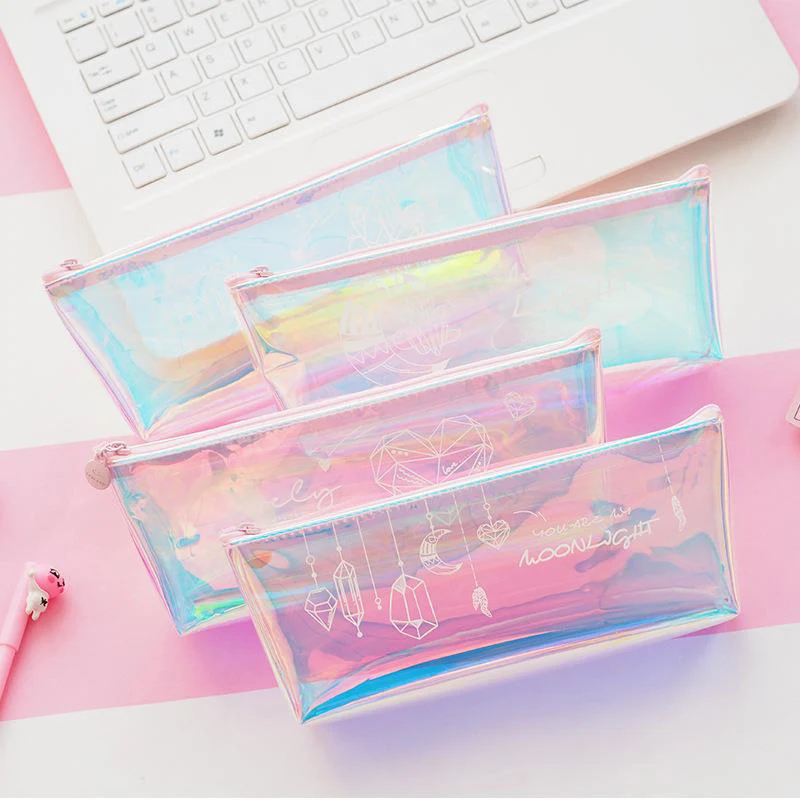 

Cute Diamond Pencil Case Kawaii Pencil Pouch Creative Laser Pen Case for Girls Gifts Back To School Office Supplies Stationery