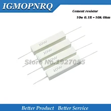 10 шт Высокое качество 10 Вт цемента сопротивление 0.1R-10 K на возраст 1, 2, 5, 8 10 15 20 25 100 Ом 1R 2R 5R 8R 10R 15R 20R 25R 100R 1 k, 2k 10k ohm