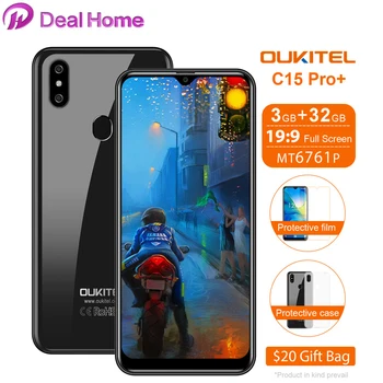 

Oukitel C15 Pro + 19:9 6.088'' Waterdrop Screen 3GB 32GB MT6761 Smartphone Android 9.0 Fingerprint Face ID 4G LTE Mobile Phone