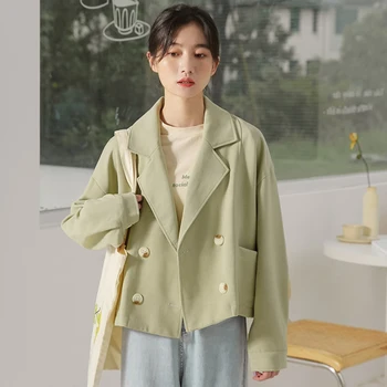 

2020 New Plus Size Teenagers Suits Spring Autumn All-match women Blazers Jackets Short Slim long-sleeve Blazer Moril girl coat