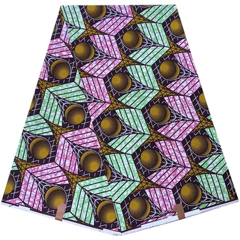 

African Veritable guaranteed real wax fabric high quality pagne Veritable 6yards african ankara sewing fabric M0002