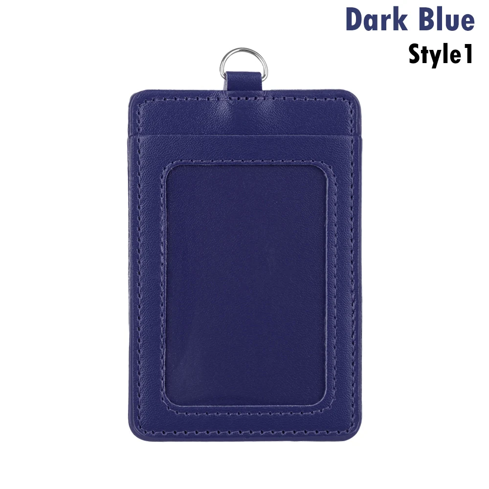 dark blue 1 Разноцветный защитный чехол для банковских кредитных карт из искусственной кожи, двойной чехол для удостоверения личности, Товары для офиса и школы - Цвет: dark blue 1