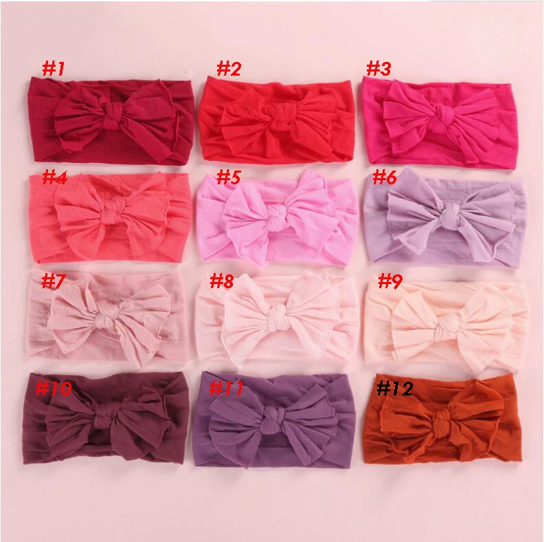 

36PC/lot Bulk Baby Newborn Kids Handmade Nylon Headbands,Knotted Bow wide Nylon Headband,Children Girl Headwear Hair Accessories