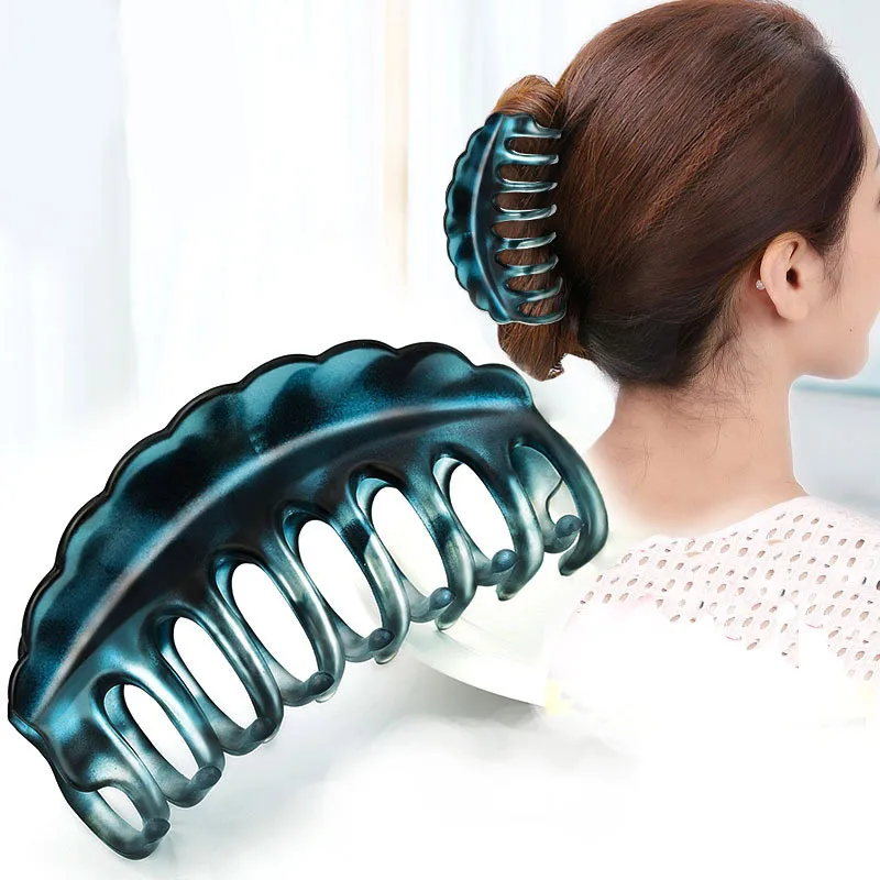 1Pcs Women Hair Clip Plastic Washing Crab Solid Make UP Hairpins Colorful Decoration Hair Claws Tool Girls Acrylic Accessories