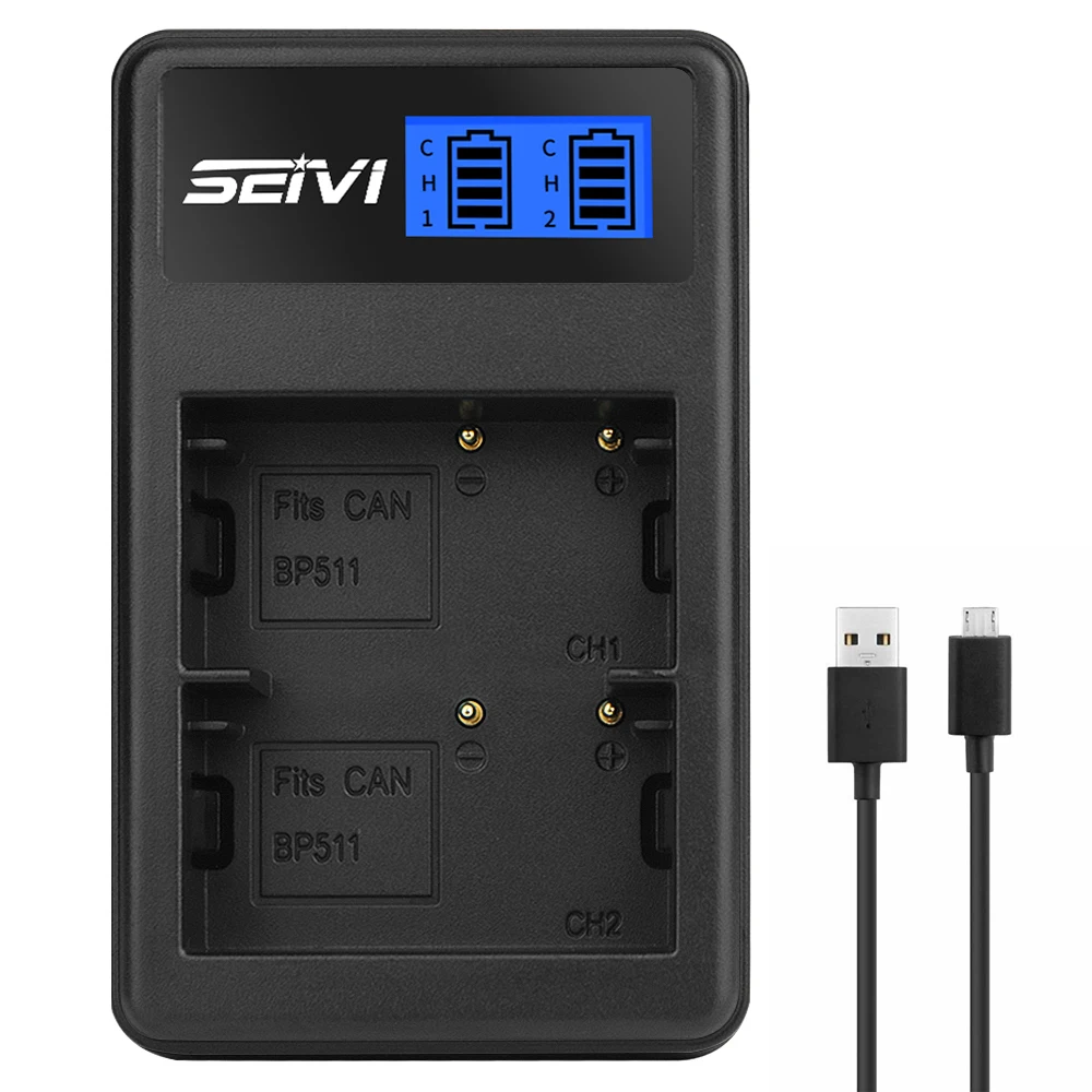 Bp-511 Bp511 Bp-511A Dual Usb Caricabatteria Per Canon Eos 300D 10D 20D 30D D30 40D 50D 5D 300D Caricatore Della Macchina Fotografica