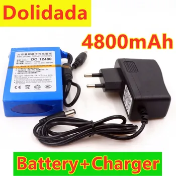 

New DC 12480 12V 4800mAh Lithium Battery Rechargeable Battery Rechargeable Li-Ion Batteria Cell Power Charger EU/US Plug