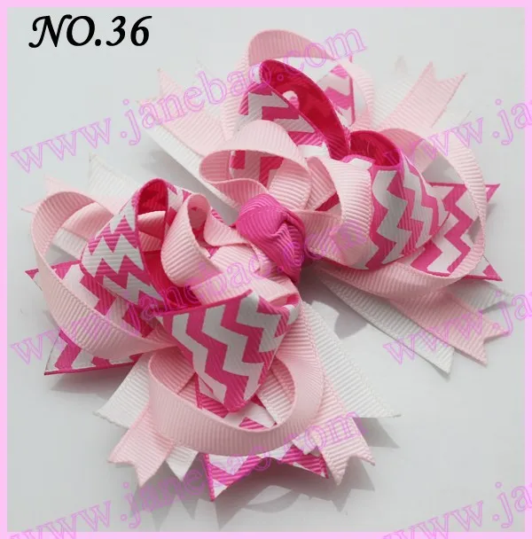 500 шт 4,5 ''шеврон волосы банты девушки банты из бутика фанки слоистых Hairbows бутик фанки лук