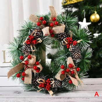 

Big Bow Christmas Wreath Window Front Door Decoration Wall Hanging for Christmas Decoration Props Hogard
