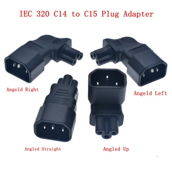 

IEC320 C5 Power Converter, IEC C14 Male Plug to C5 Up/Left/Right/Strainght Angle Connector 10A 250V