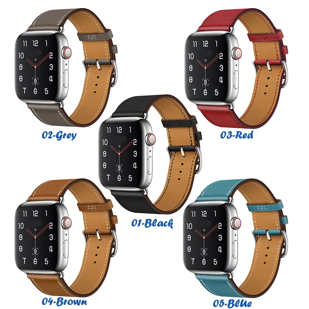 Натуральная телячья кожа один тур ремешок-браслет для Apple Watch Series 5 4 3 2 1
