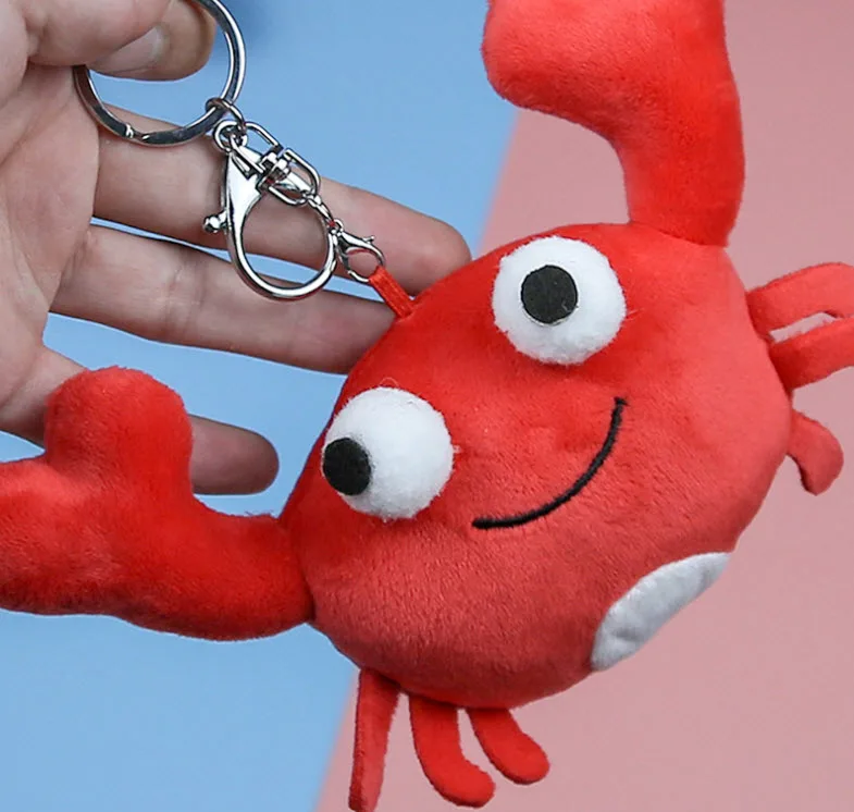 

15cm creative stuffed crab keychain pendant Cartoon crab ornament for backpack