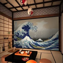 Japanese Ukiyo-e Big Waves HD Photo Wallpapers and Wind Background Wall Paper 3D for Japanese Cuisine Sushi Restaurant Decor