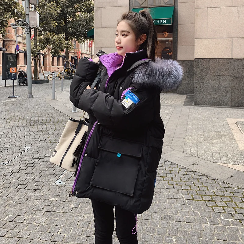 Winter 2021 New Loose Parkas Thick Hooded Cotton Padded Jacket Female Warm Fashion Coat Casual Outwear