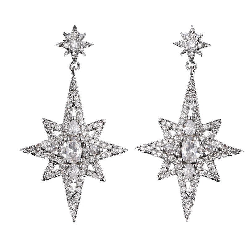 Bettyue бренд Мода Шарм горячая распродажа высокое качество AAA циркон два цвета в форме звезды ювелирные серьги для женщин свадебный подарок