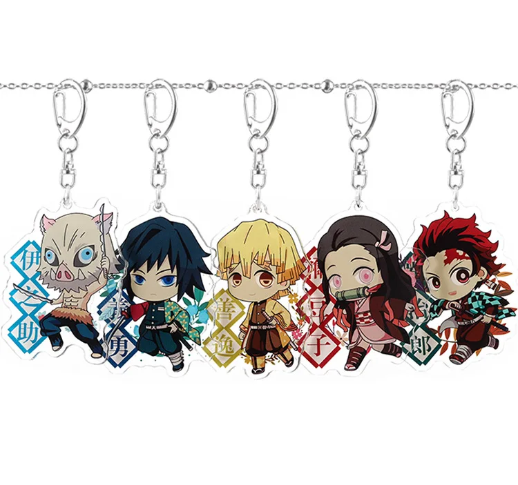 Аниме демон убийца Kimetsu no Yaiba брелок Agatsuma Zenitsu Kamado Nezuko Hashibira Inosuke Kamado-Tanjirou акриловый брелок