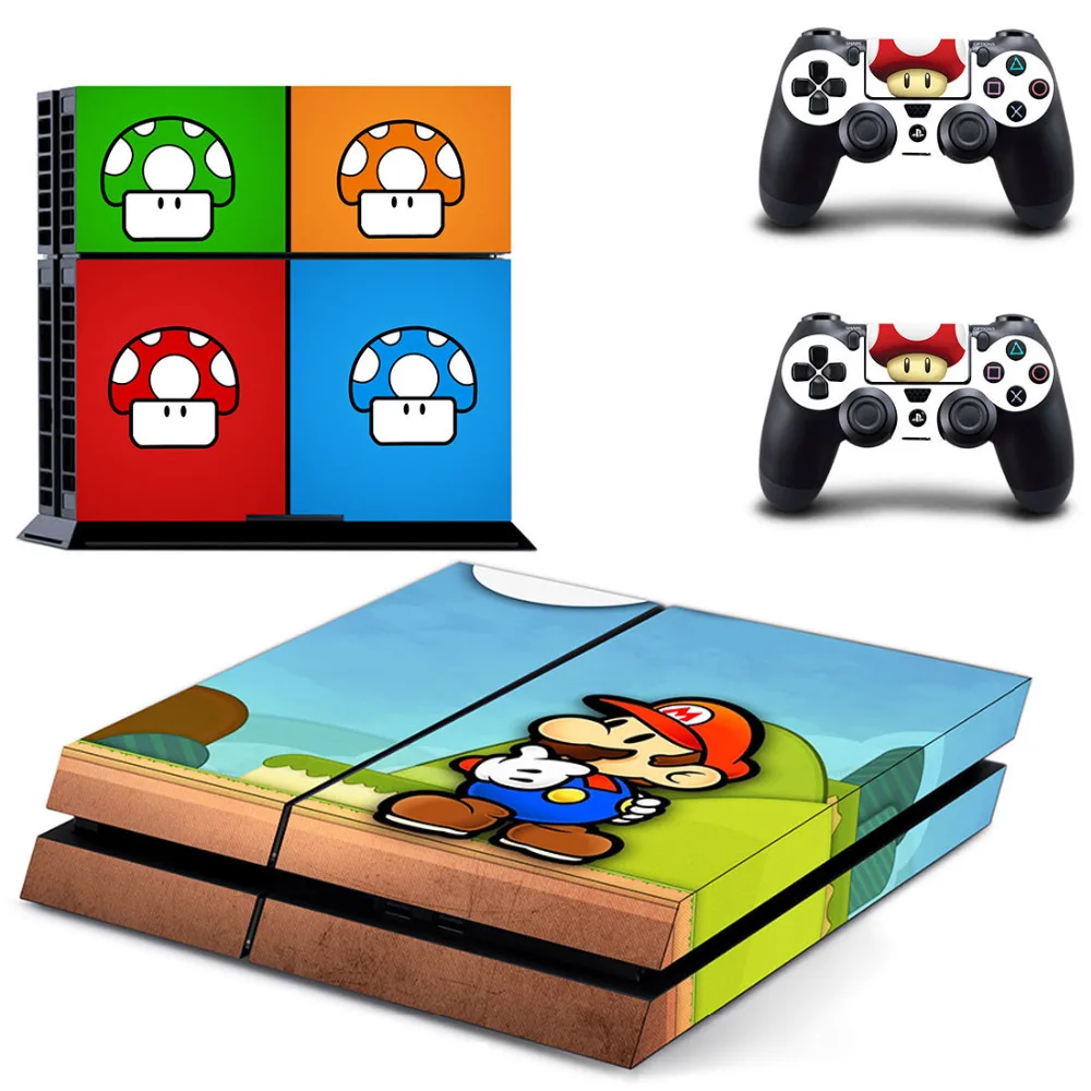 Marios anniversary Edition наклейка для PS4 наклейка для консоли playstation 4 и 2 контроллера PS4 наклейки виниловые