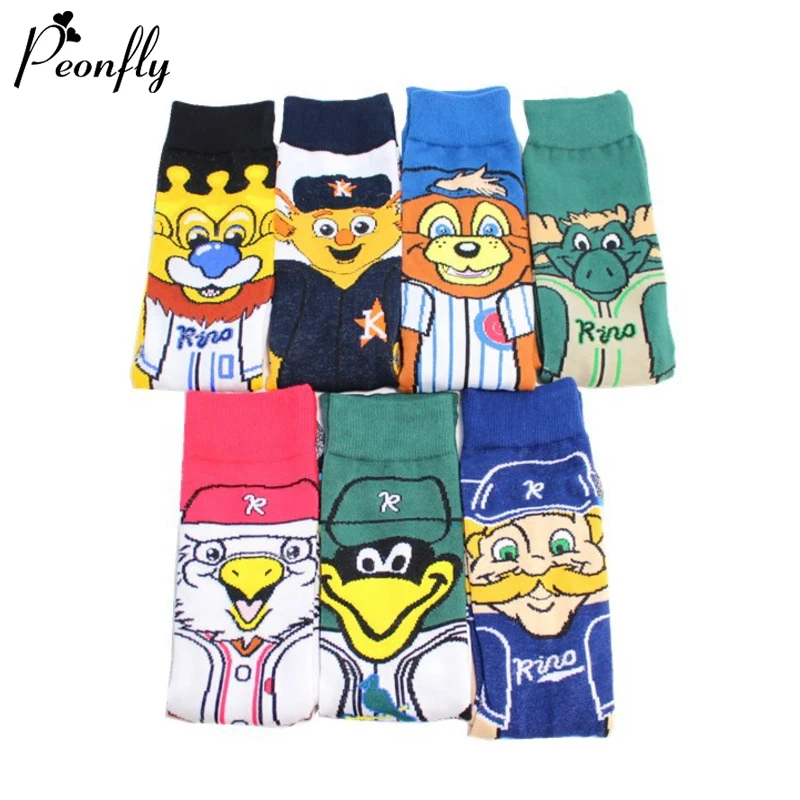 PEONFLY модные милые носки с героями мультфильмов для мужчин Harajuku Милые Носки с рисунком хипстер скейтборборд хлопок Смешные забавные носки