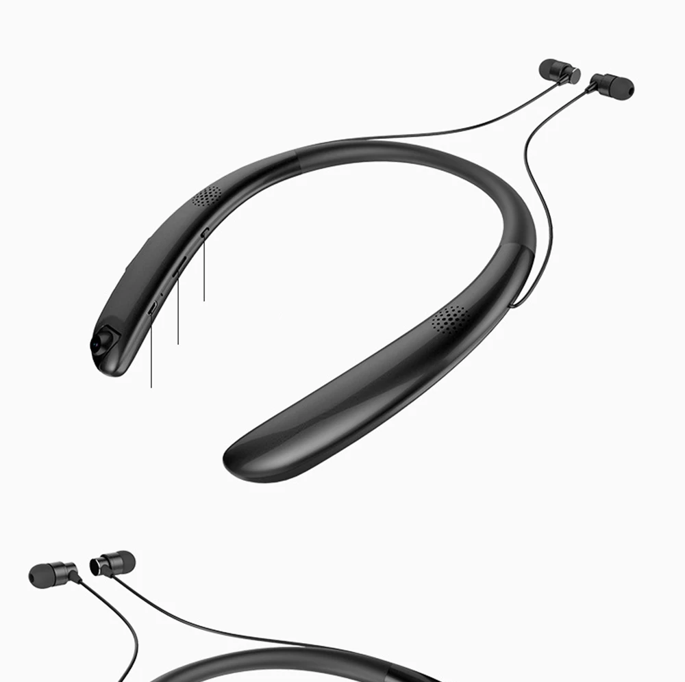 QH43 bluetooth 4,1 наушники-вкладыши с шейным ободком, спортивные наушники для бега, беспроводные наушники с камерой
