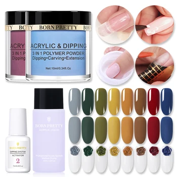 

BORN PRETTY Acrylic Dipping Nail Powder Crystal Glitter Decoration Carving Extending Nail Glitter Dust Power Nail Decoration