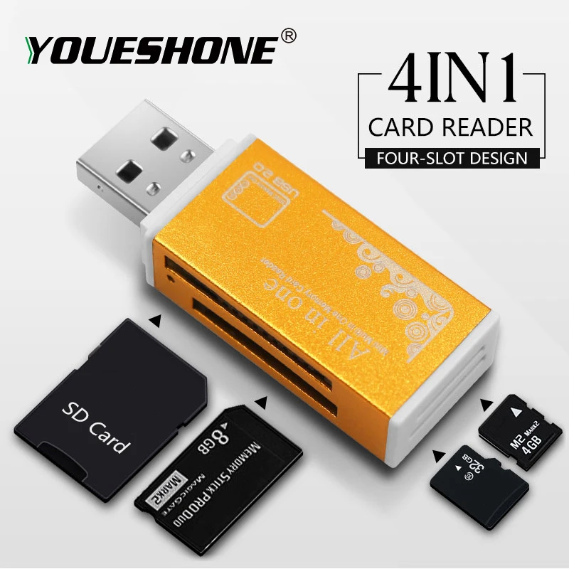Универсальный Micro USB и USB 4 в 1 OTG Кардридер высокоскоростной USB2.0 Универсальный OTG TF/SD для Android Компьютерный удлинитель-переходник