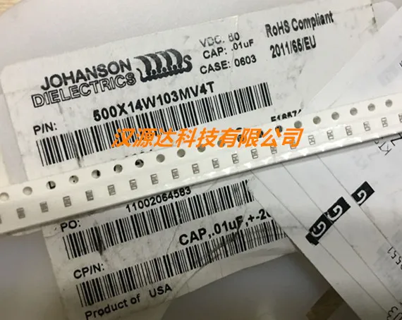 20 шт./лот X2Y конденсатор 500X14W103MV4T JOHANSON SMD фильтр 0603X7R 10NF 50V 100% новый и оригинальный |