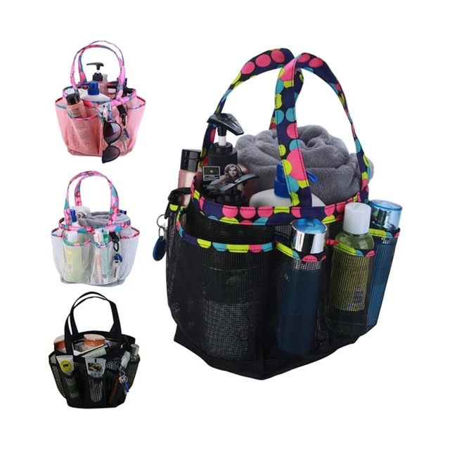 Fürdőszürke Szervezőzsák Tárolózsebek Hordozható Háló Zuhany Caddy Gyors Száraz Tote Új 7 Dupla Fogantyú - Image 3