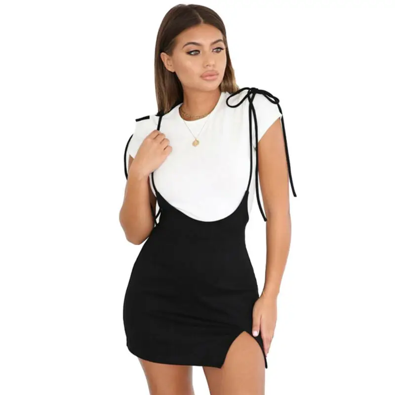 2019 Women's Mini Dress Bandage Bodycon Sleeveless Evening Party Club Mini Short Dress Adjustable Strap Dress Vestito Aderente