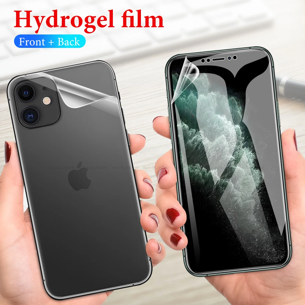 

Front+Back Protective Hydrogel Film For iPhone X XR XS Max 11 Pro Max 8 7 6 6s Plus 11 Pro 11 Screen Protector Film Not Glass