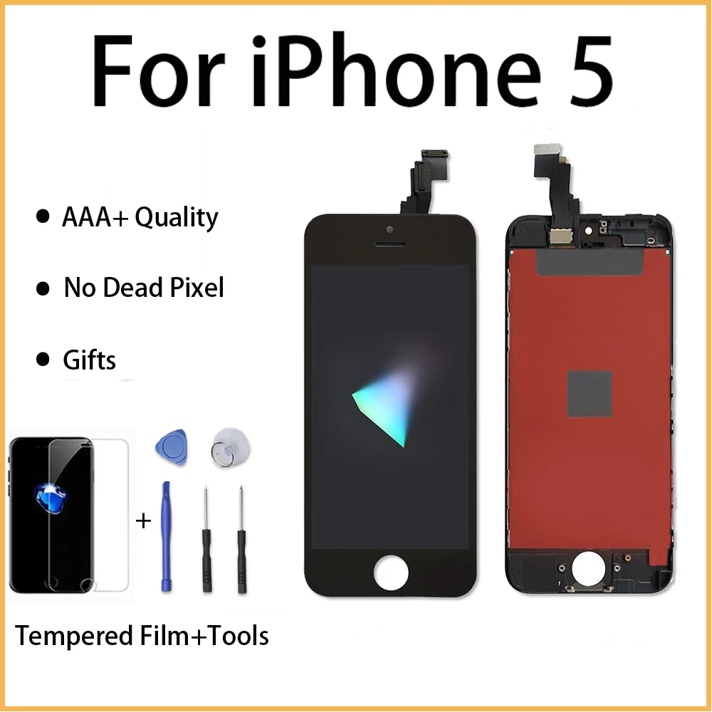

Pantalla LCD for iPhone 5 Screen Replacement 3D Touch Digitizer Assembly Display for Apple iPhone 5C 5S SE Screen with Screwdriv