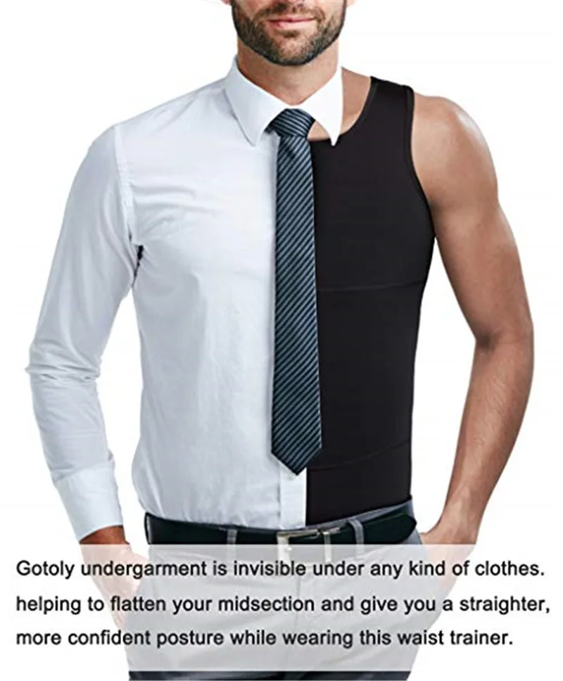 Men's Slimming Shaper Vest For Posture Corrector Compression Body Building Fat Burn Belly Abdomen Chest Tummy Corset body shaper waist trainer slimming vest compression sports vest compression sports top