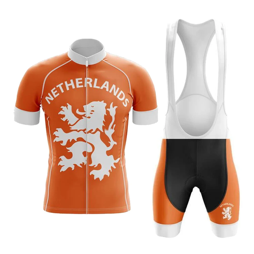 

Netherlands Men Cycling Jersey Set Bike Team Gel Breathable Pad equipamento de Ciclismo Can Customize Maillot Ciclismo Hombre