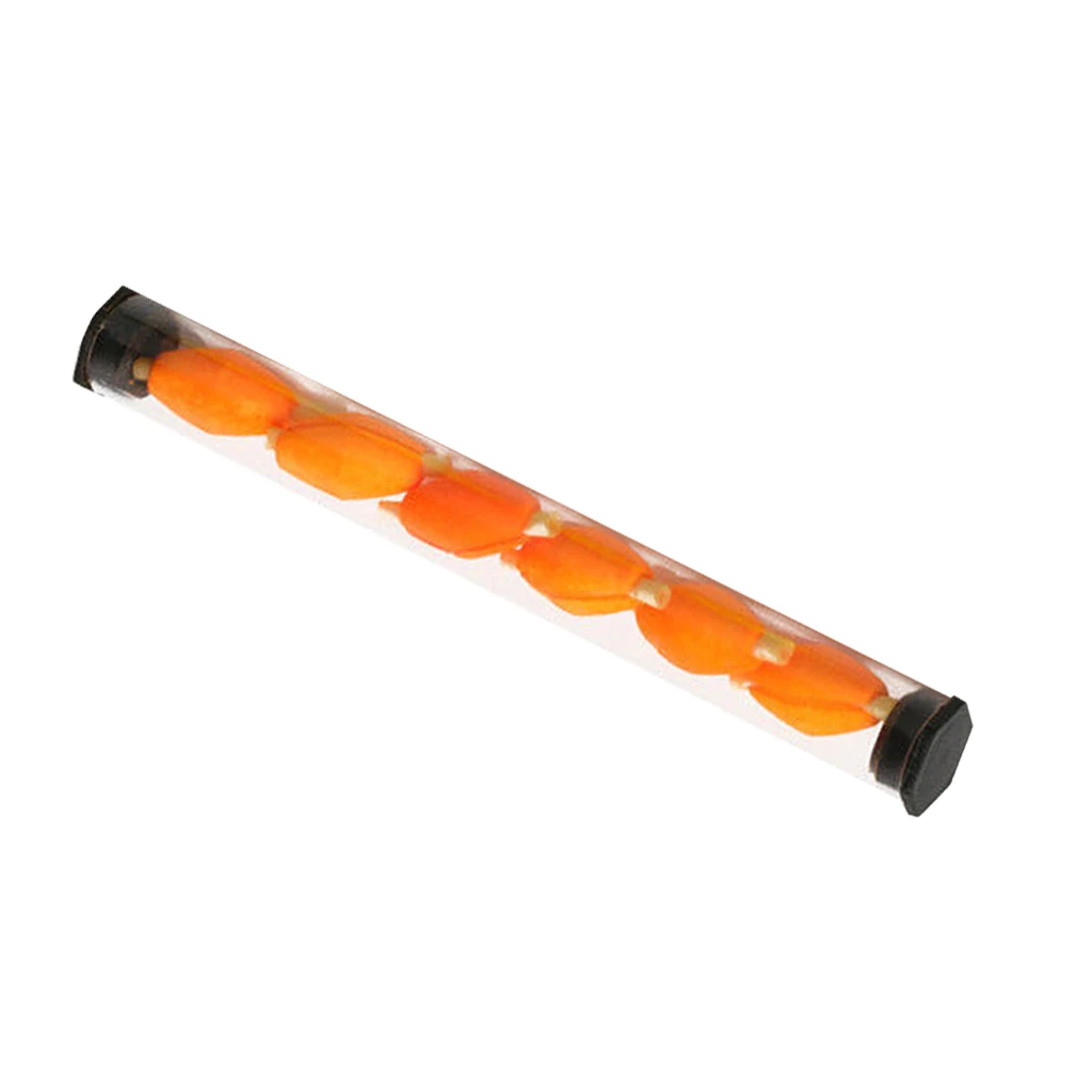 6Pcs Per Tube Float Foam Strike Indicators 20 x 10mm For Fly Fishing Plastic Tube Yellow / Orange