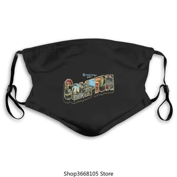 

Dissizit L.A. SALUTATIONS Los Angeles mask mask white / Blanc CotonPrinted funny mask Washable Windproof Anti-Dust Masks D pm2.5