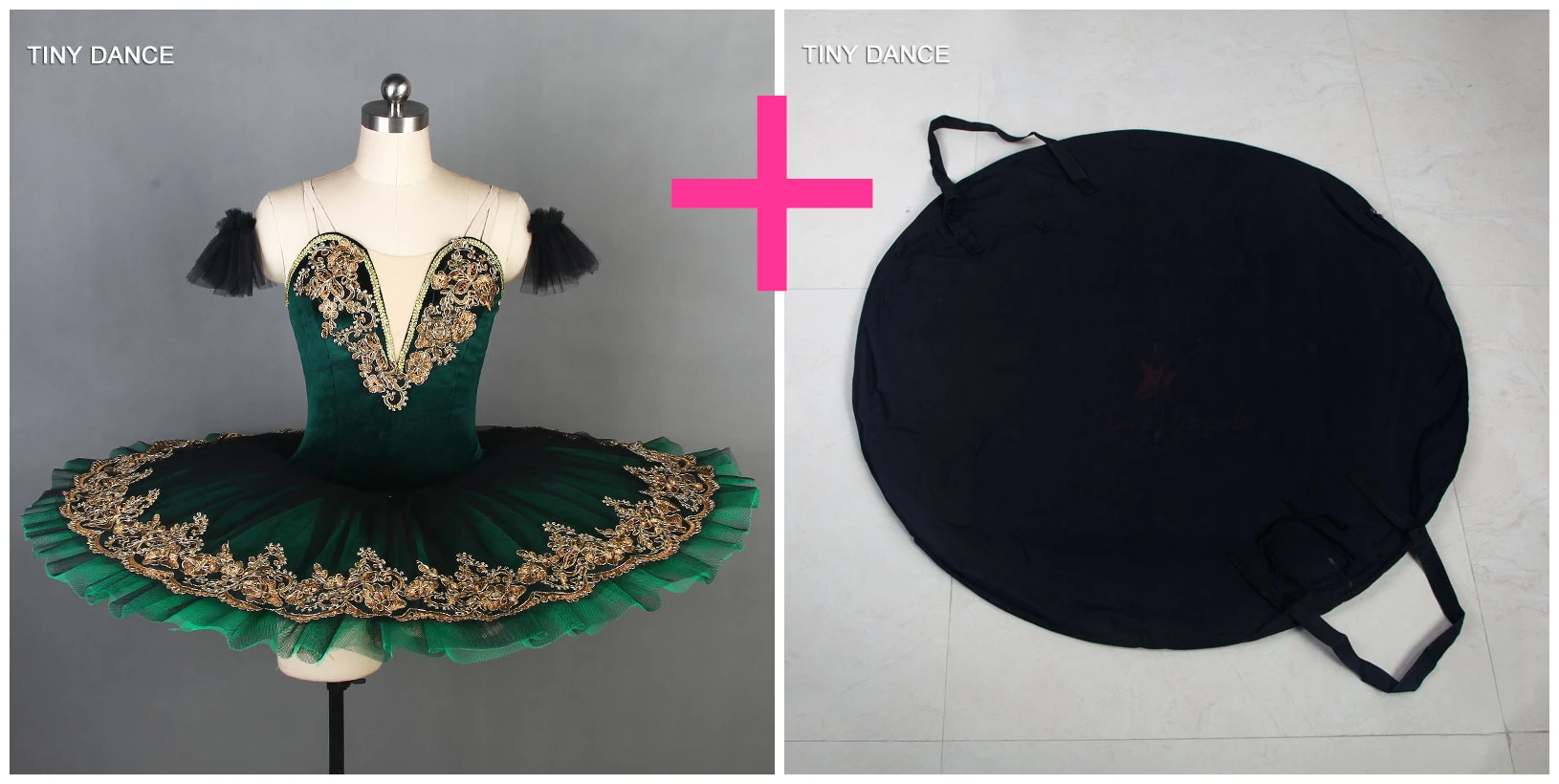 tutu and black bag Профессиональная классическая балетная пачка темно-зеленого цвета, костюмы для взрослых девочек, плиссированное платье-пачка для сольных танцев BLL090 - Цвет: tutu and black bag